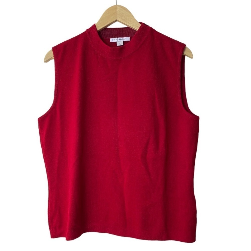 ST JOHN Knit Mock Neck Tank​​​​​​​